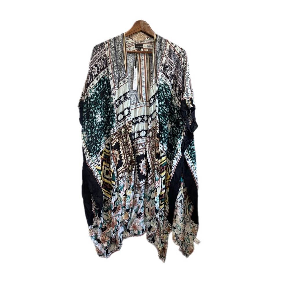 Coco + Carmen Kimono Wrap Women O/S Multicolor New Patchwork‎ Floral Boho NWT